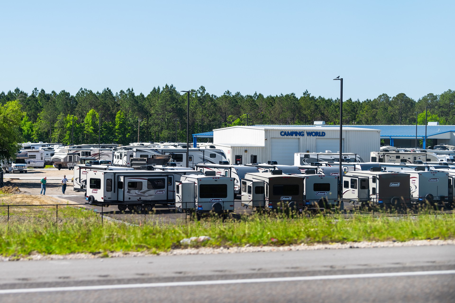 Mississippi with warehouse business called Camping World for RV trailers Coleman trucks